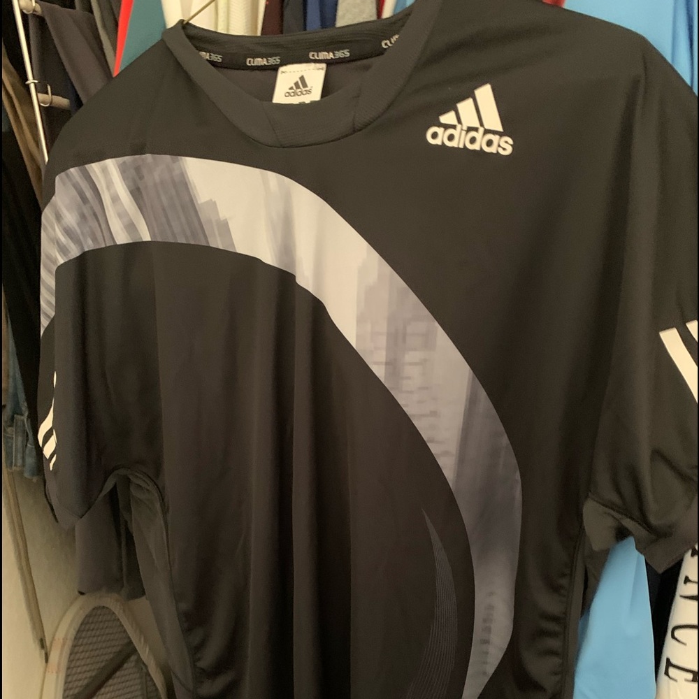 ADIDAS TENNIS SHIRT BLACK/BLACK SIZE MENS MENS MED